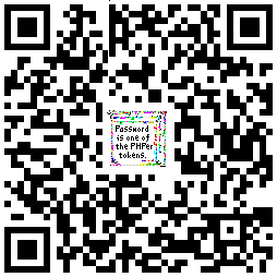 全体がQRコードになっており、中央には小さな文字で「Password is one of the PHPer tokens.」と書かれている